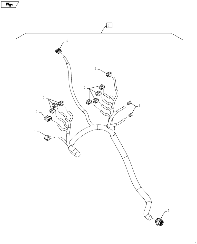 Схема запчастей Case 586H - (55.100.AX[02]) - FRONT CONSOLE HARNESS ASSEMBLY (55) - ELECTRICAL SYSTEMS