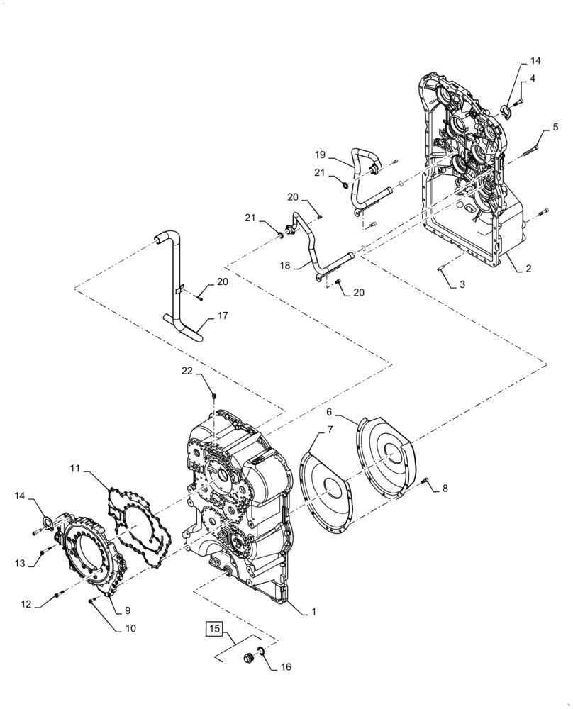 Схема запчастей Case 621F - (21.113.AQ) - TRANSMISSION HOUSING (21) - TRANSMISSION