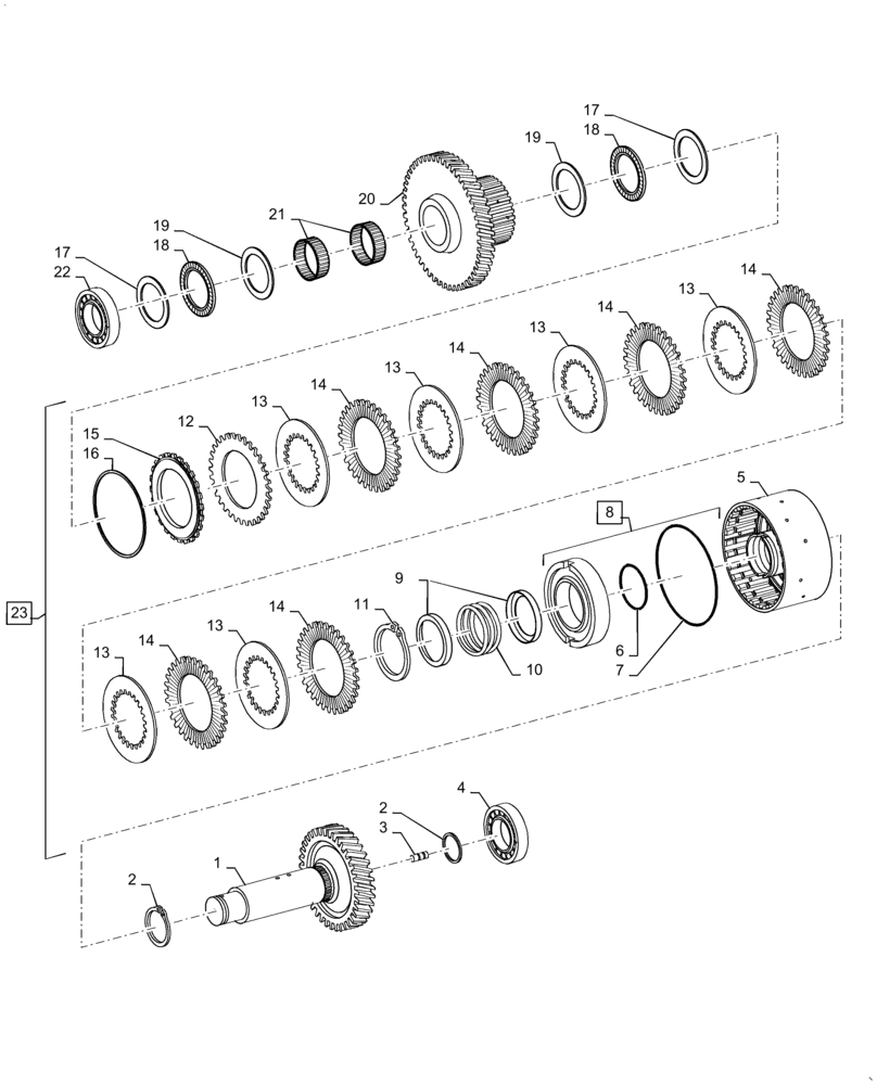 Схема запчастей Case 621F - (21.155.AN[06]) - 3RD GEAR CLUTCH ASSEMBLY (21) - TRANSMISSION