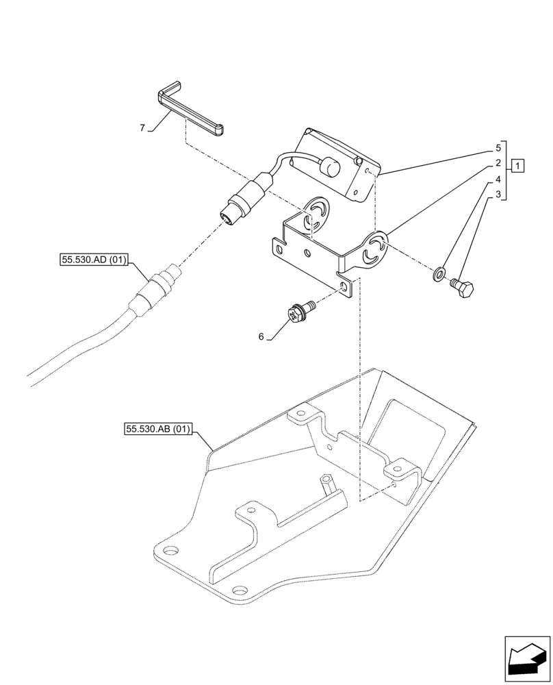 Схема запчастей Case CX300D LC - (55.530.AA[01]) - VAR - 461504 - 488037 - REAR VIEW CAMERA (55) - ELECTRICAL SYSTEMS