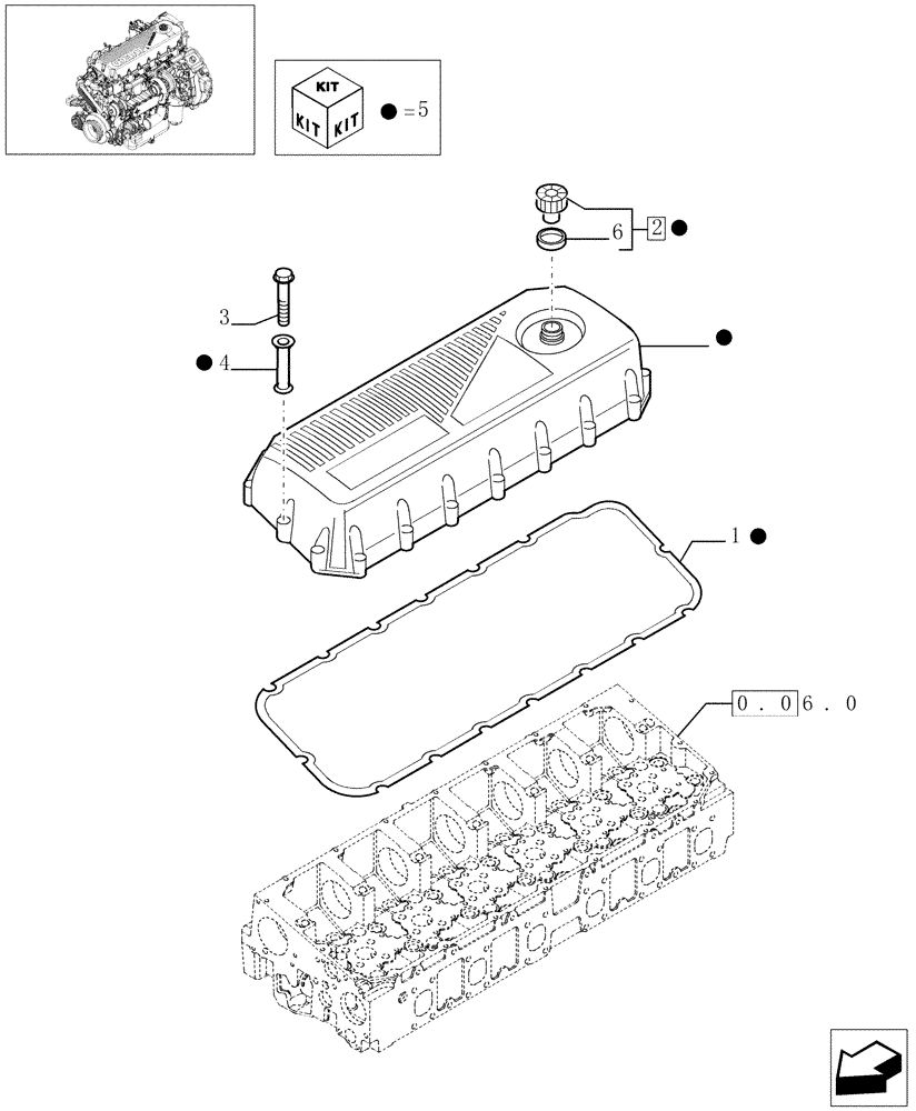 Схема запчастей Case F2CE9684E E002 - (0.06.3[01]) - HEAD COVER (504008091) 