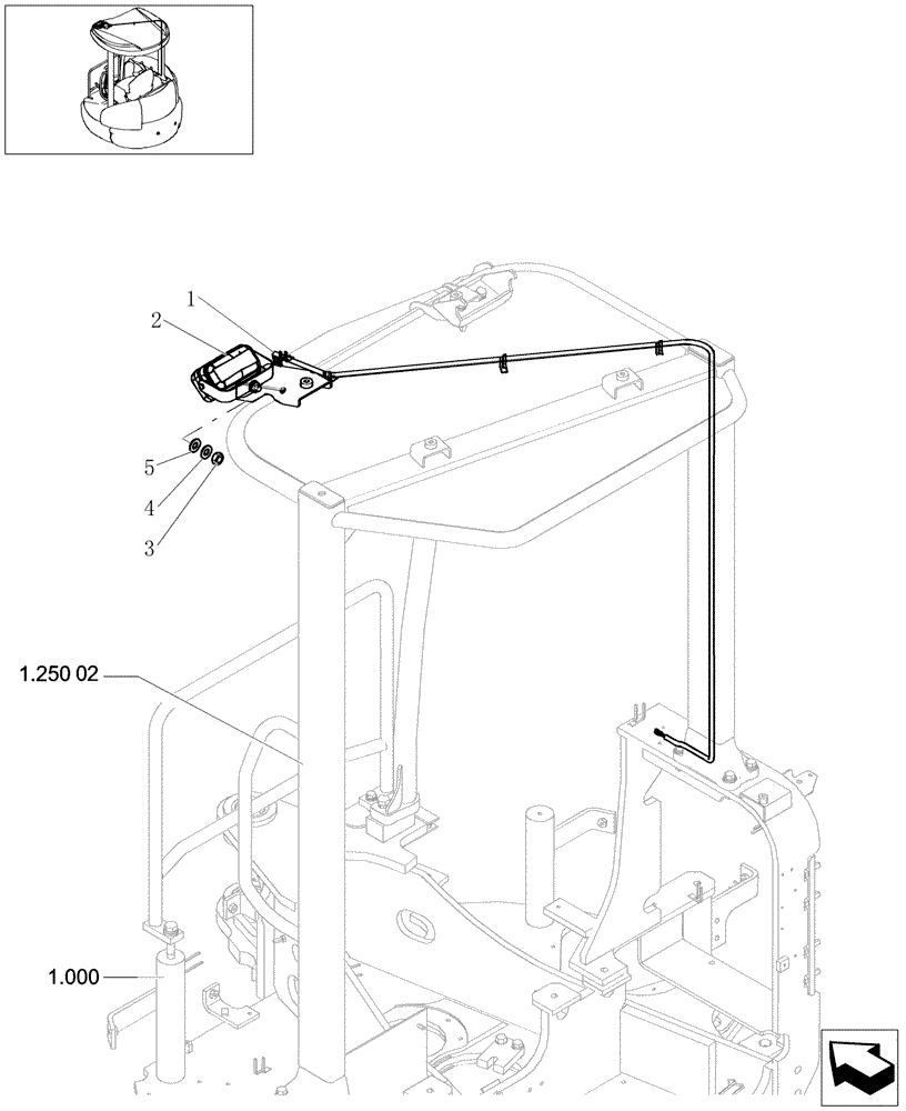 Схема запчастей Case CX20B - (1.220[03]) - ELECTRIC SYSTEM - WORKING LIGHT (CANOPY) (55) - ELECTRICAL SYSTEMS