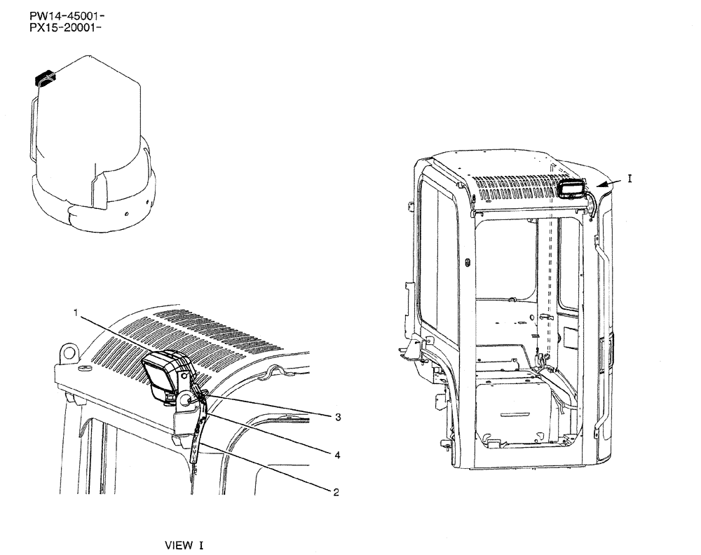 Схема запчастей Case CX31B - (01-056) - LIGHT INSTAL (CAB) (55) - ELECTRICAL SYSTEMS