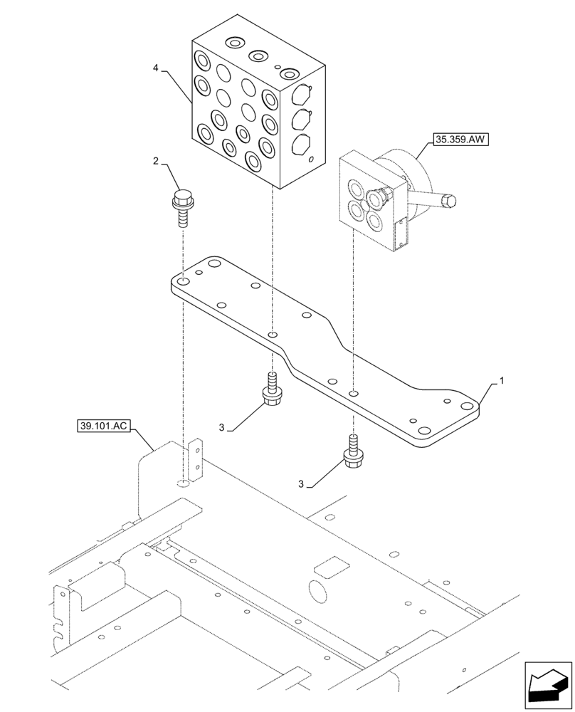 Схема запчастей Case CX300D LC - (35.355.AR[02]) - JOYSTICK, CUSHION, VALVE, CONTROL PATTERN SELECTION (35) - HYDRAULIC SYSTEMS