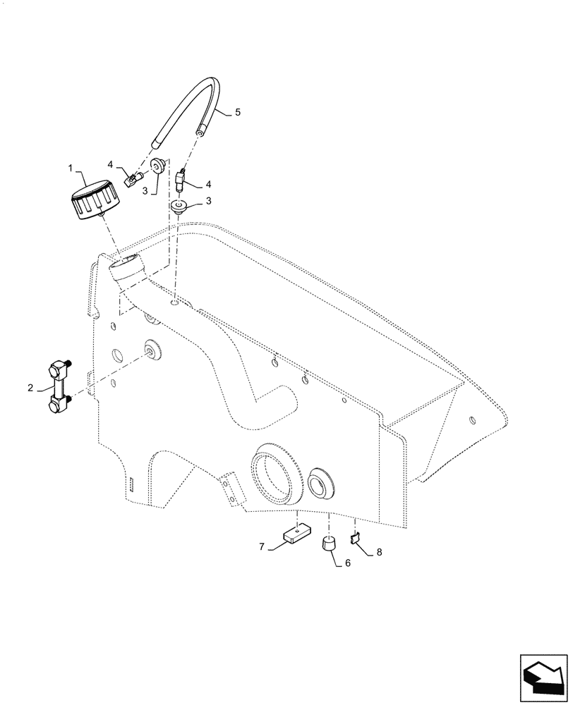 Схема запчастей Case SV280 - (35.300.AQ) - HYDRAULIC FLUID RESERVOIR (35) - HYDRAULIC SYSTEMS