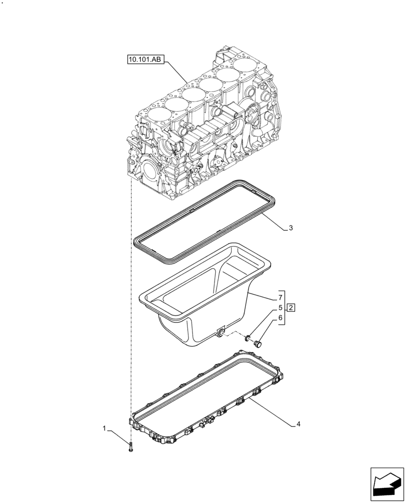 Схема запчастей Case F2CFE614E B006 - (10.102.AP) - ENGINE OIL PAN (10) - ENGINE