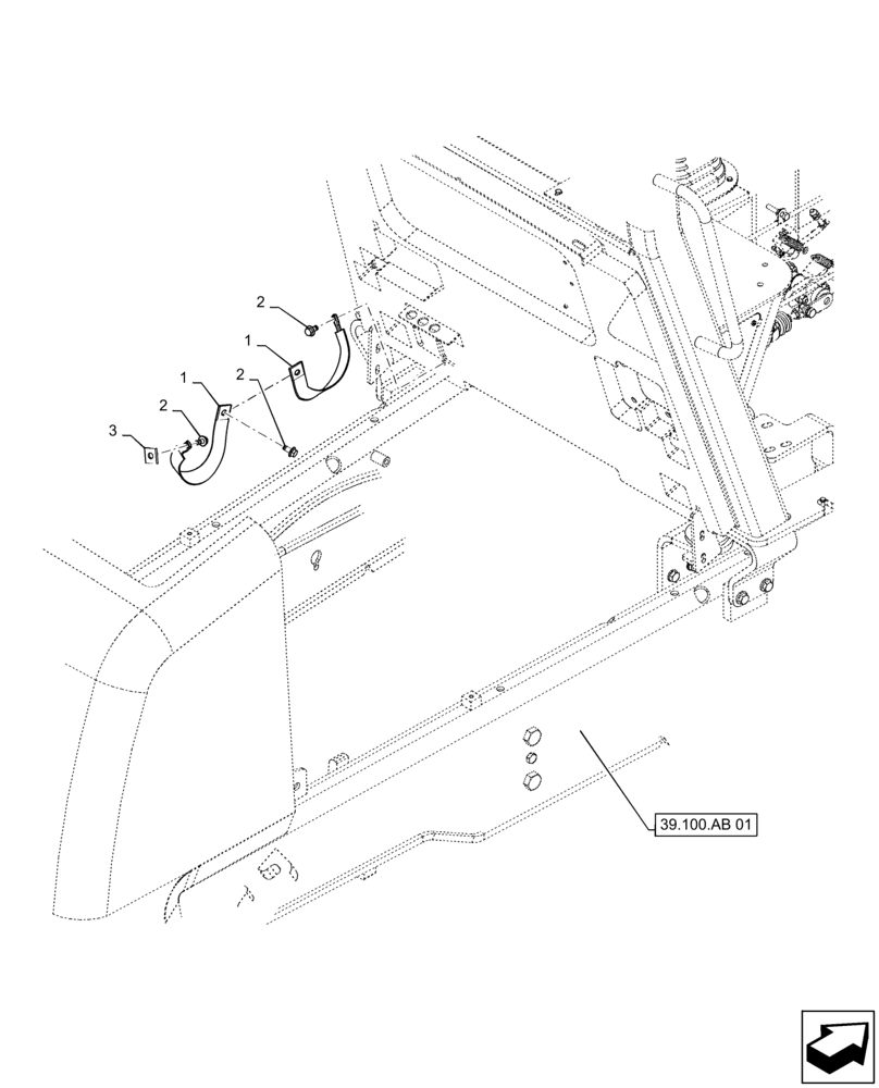 Схема запчастей Case 586H - (55.100.BE[01]) - GROUND CABLE (55) - ELECTRICAL SYSTEMS