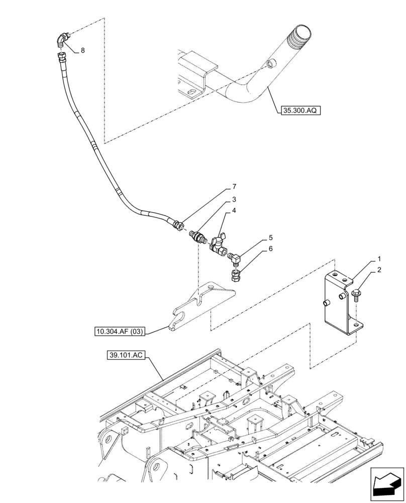 Схема запчастей Case CX300D LC - (35.300.AD) - VAR - 488034 - HYDRAULIC OIL RESERVOIR, DRAIN LINE (35) - HYDRAULIC SYSTEMS