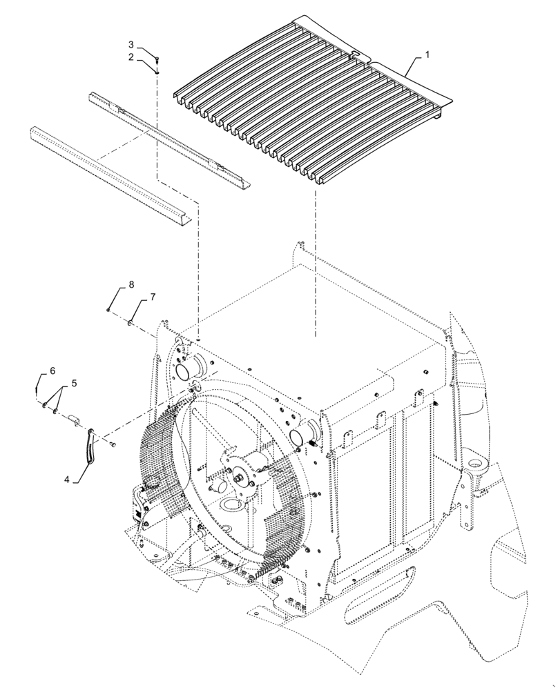 Схема запчастей Case 621F - (10.400.BD) - COOLER TOP SCREEN INSTALLATION, STANDARD (10) - ENGINE