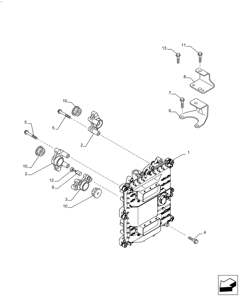 Схема запчастей Case F2CFE614B B006 - (55.015.AA) - ELECTRONIC CONTROL UNIT (ECU) (55) - ELECTRICAL SYSTEMS