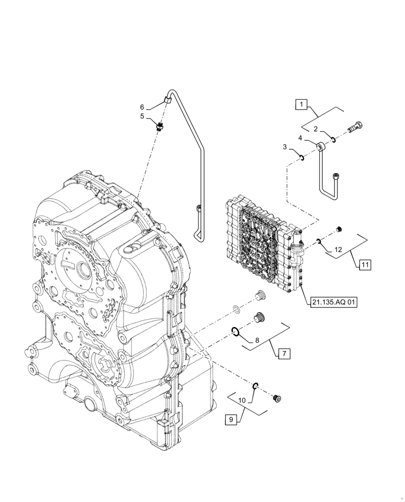 Схема запчастей Case 721F - (21.135.AQ[02]) - CONTROL UNIT INSTALLATION (21) - TRANSMISSION