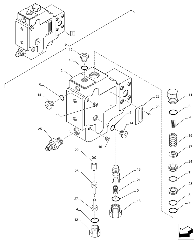 Схема запчастей Case CX300D LC - (35.737.AY[02]) - VAR - 481064 - ARM, CYLINDER, SAFETY VALVE, COMPONENTS (35) - HYDRAULIC SYSTEMS