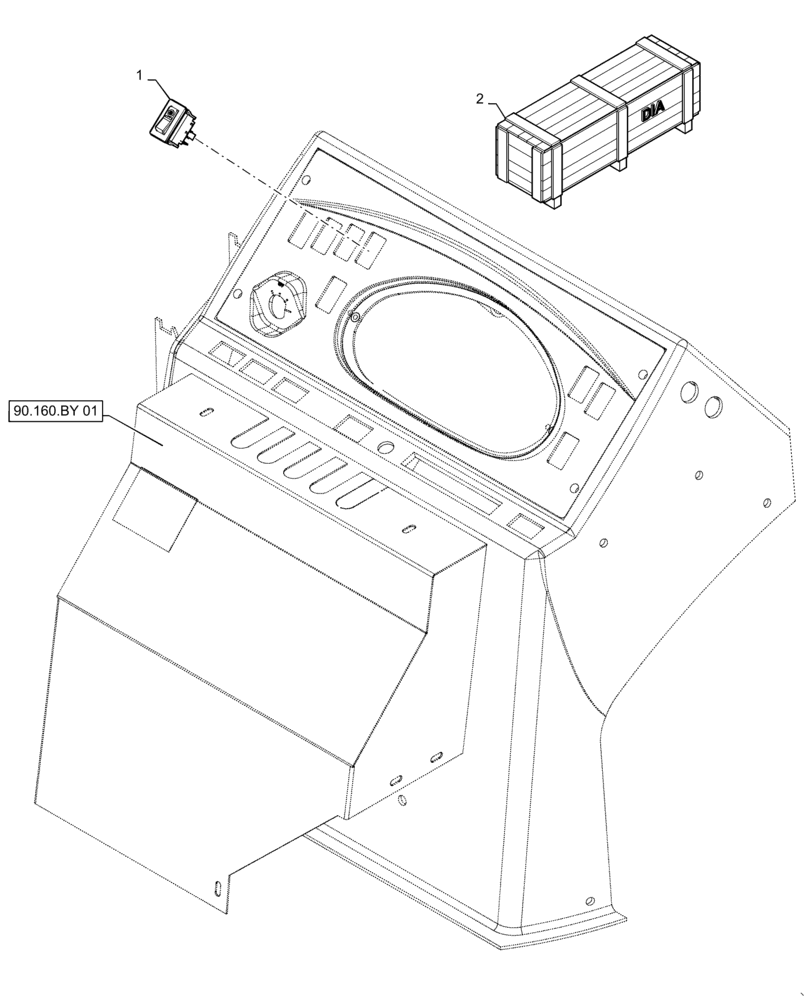 Схема запчастей Case 570N EP - (55.526.AF[01]) - VAR - 747873 - RIDE CONTROL SWITCH (55) - ELECTRICAL SYSTEMS