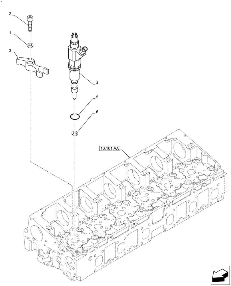 Схема запчастей Case F2CFE614B B006 - (10.218.AF) - FUEL INJECTOR (10) - ENGINE