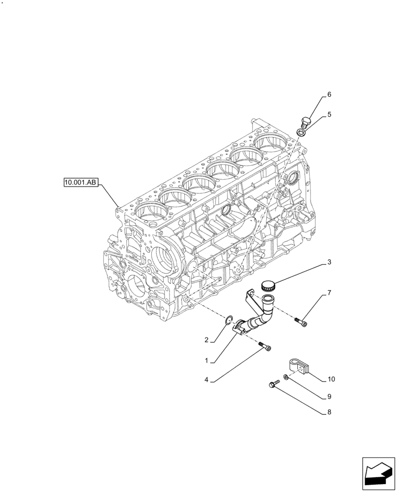 Схема запчастей Case F2CFE614E B006 - (10.304.AJ) - OIL FILLER (10) - ENGINE