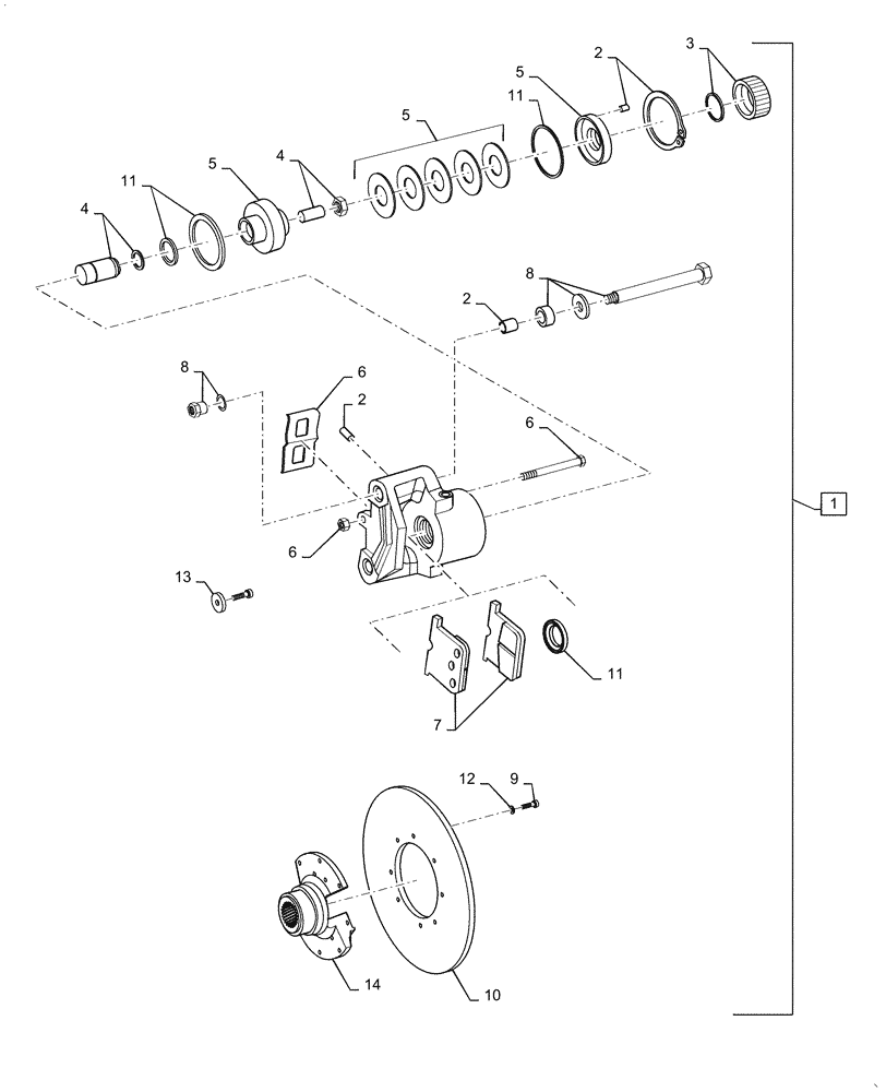 Схема запчастей Case 621F - (33.110.AV) - PARKING BRAKE (33) - BRAKES & CONTROLS