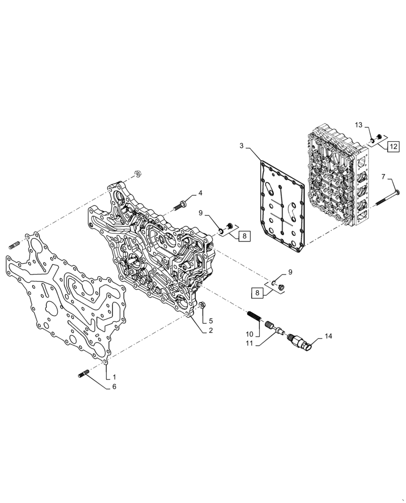 Схема запчастей Case 621F - (21.135.AQ) - MANIFOLD CONTROL VALVE (21) - TRANSMISSION