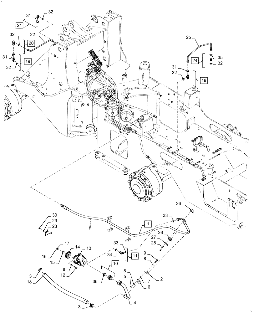 Схема запчастей Case 621F - (33.202.AA[01]) - MAIN HYDRAULIC BRAKE (33) - BRAKES & CONTROLS