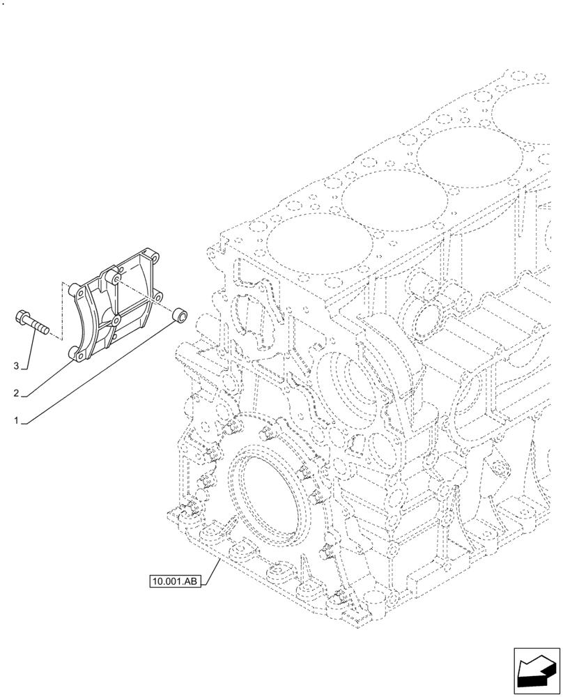 Схема запчастей Case F2CFE614E B006 - (10.450.AL) - AIR COMPRESSOR, SUPPORT (10) - ENGINE