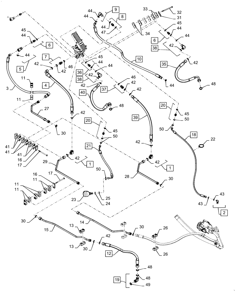 Схема запчастей Case 721F - (33.202.AA[02]) - MAIN HYDRAULIC BRAKE (33) - BRAKES & CONTROLS