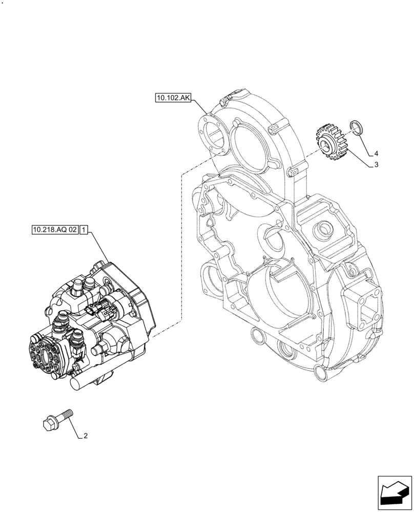 Схема запчастей Case F2CFE614B B006 - (10.218.AQ[01]) - INJECTION PUMP (10) - ENGINE