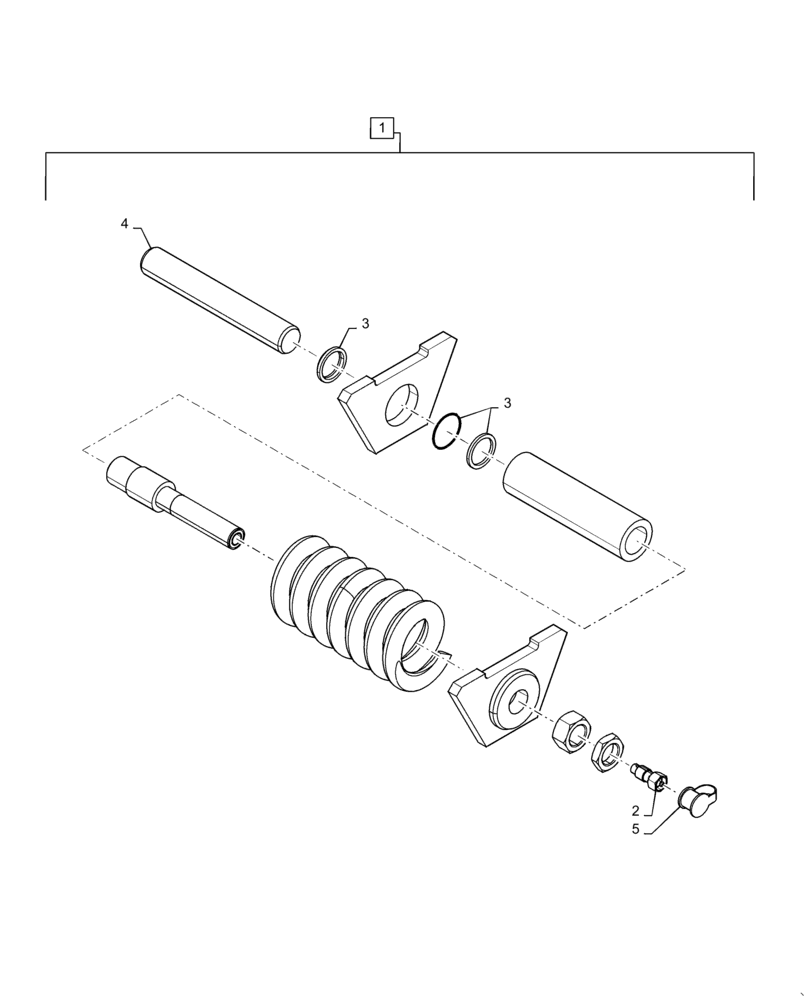 Схема запчастей Case TR270 - (48.134.AE) - TRACK CHAIN, TENSIONER (TR270) (48) - TRACKS & TRACK SUSPENSION