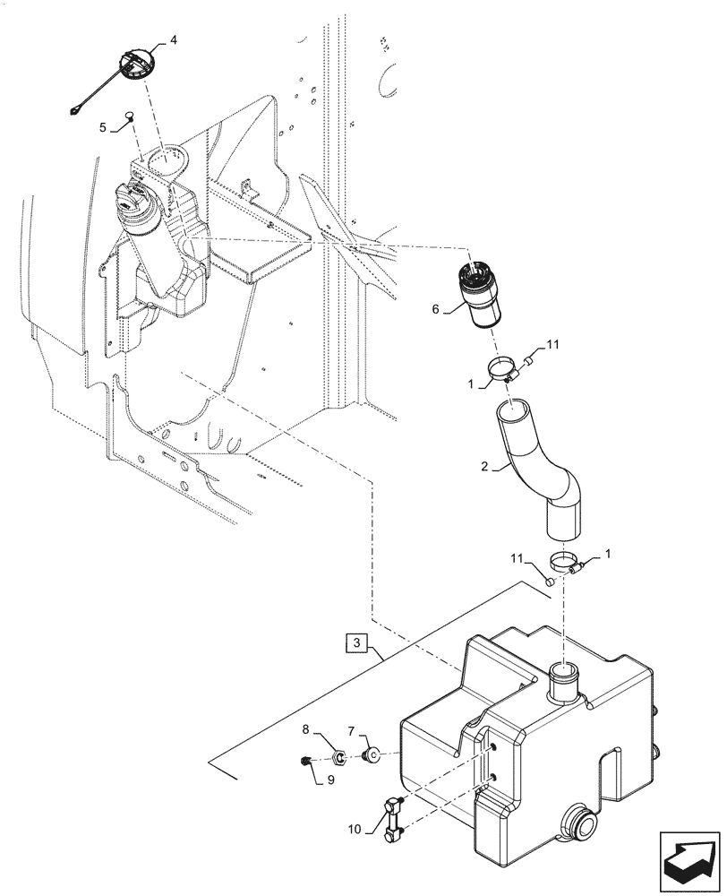 Схема запчастей Case SR270 - (35.300.010) - HYDRAULIC OIL RESERVOIR (35) - HYDRAULIC SYSTEMS