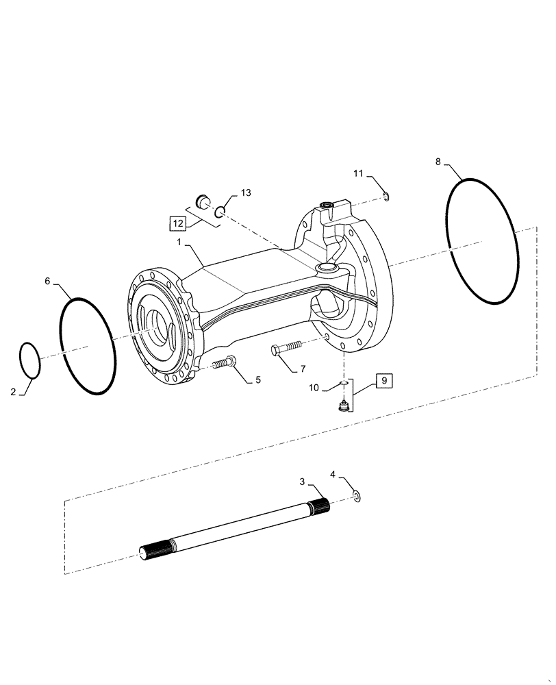 Схема запчастей Case 621F - (27.100.AB) - REAR AXLE ASSEMBLY, STANDARD AND HEAVY DUTY (27) - REAR AXLE SYSTEM