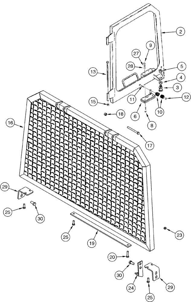 Схема запчастей Case 1150H - (09-27) - CAB - WINDOW, DOOR AND SCREEN (09) - CHASSIS