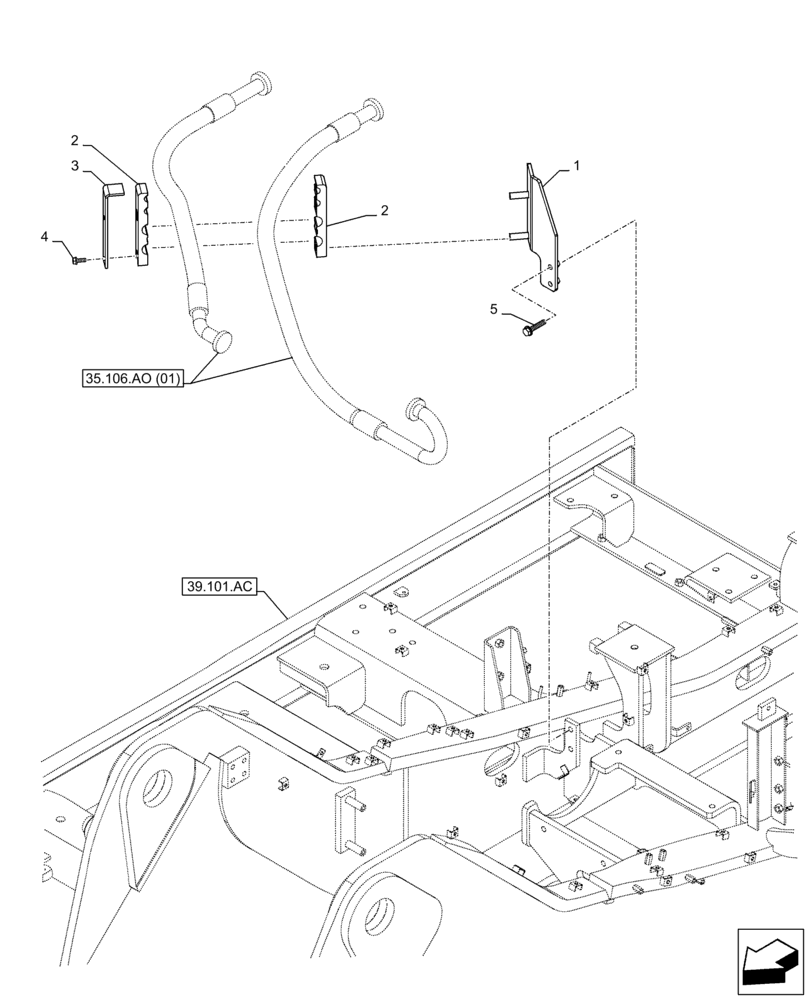 Схема запчастей Case CX250D LC LR - (35.106.AO[02]) - VARIABLE DELIVERY HYDRAULIC PUMP, BRACKET (35) - HYDRAULIC SYSTEMS