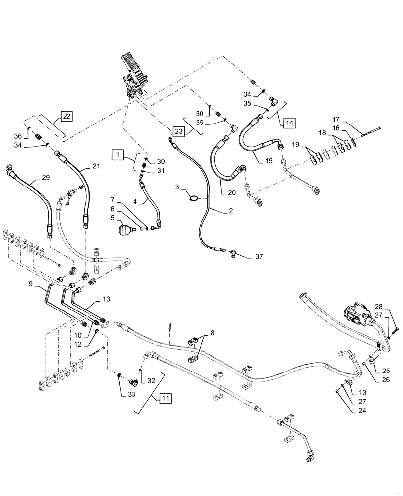 Схема запчастей Case 621F - (33.202.AA[03]) - MAIN HYDRAULIC BRAKE (33) - BRAKES & CONTROLS