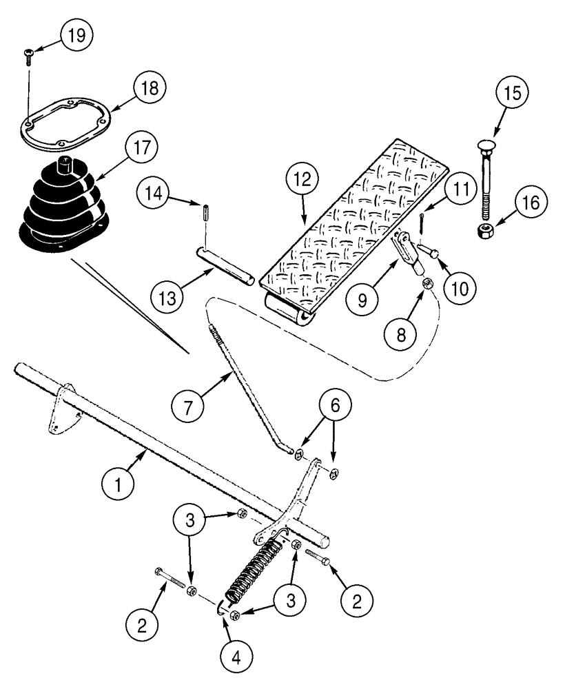 Схема запчастей Case 1150H - (03-03) - CONTROLS, THROTTLE - PEDAL, ACCELERATOR (03) - FUEL SYSTEM