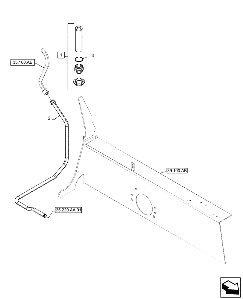 Схема запчастей Case SV280 - (35.100.BG) - HYDRAULIC SUPPLY LINES (35) - HYDRAULIC SYSTEMS