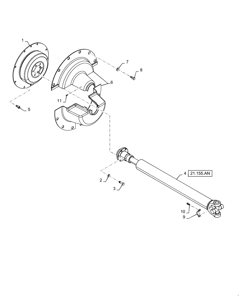 Схема запчастей Case 621F - (21.113.AT) - INPUT SHAFT INSTALLATION (21) - TRANSMISSION