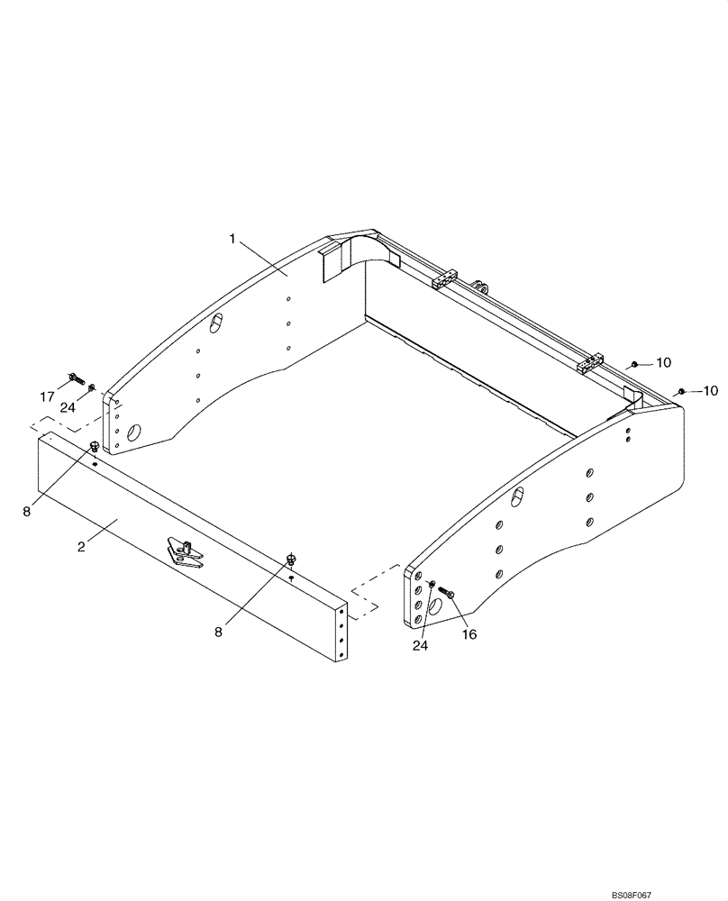 Схема запчастей Case SV212 - (39.100.27) - FRAME, DRUM (SMOOTH) (ACE) (VIBRATING) (39) - FRAMES AND BALLASTING