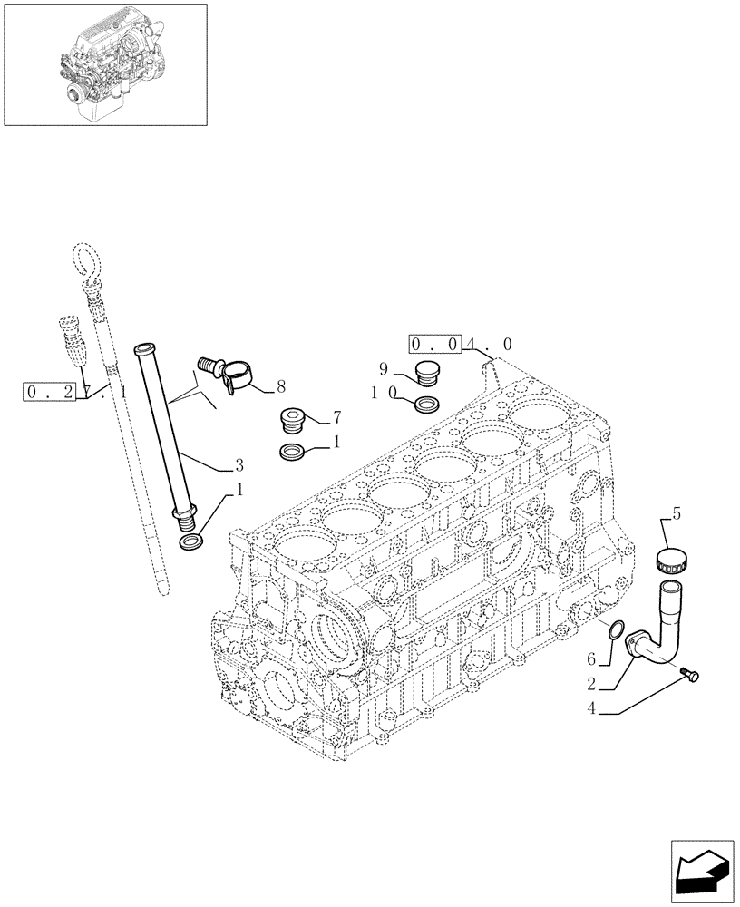 Схема запчастей Case F3AE0684E B006 - (0.27.0[01]) - OIL LEVEL CHECK (504055388 - 504036858 - 504055391) 