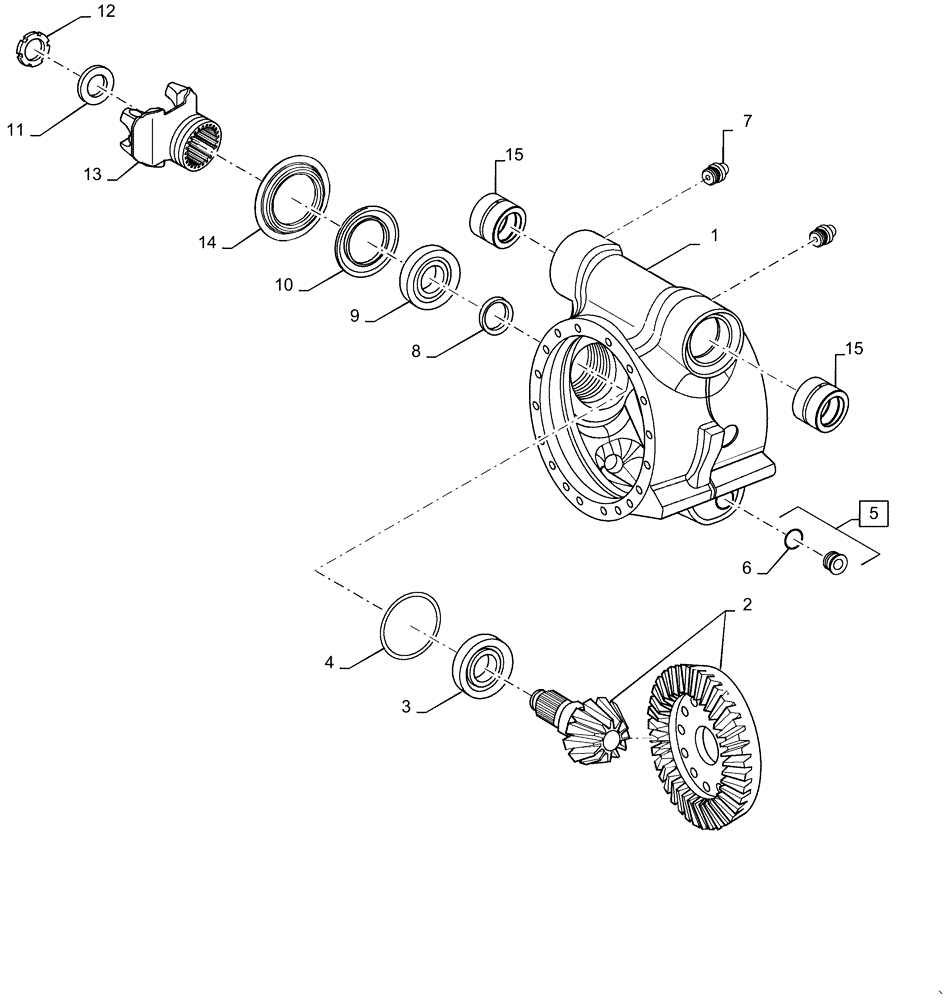 Схема запчастей Case 721F - (27.106.AC[02]) - AXLE HOUSING AND DRIVE, HEAVY DUTY (27) - REAR AXLE SYSTEM