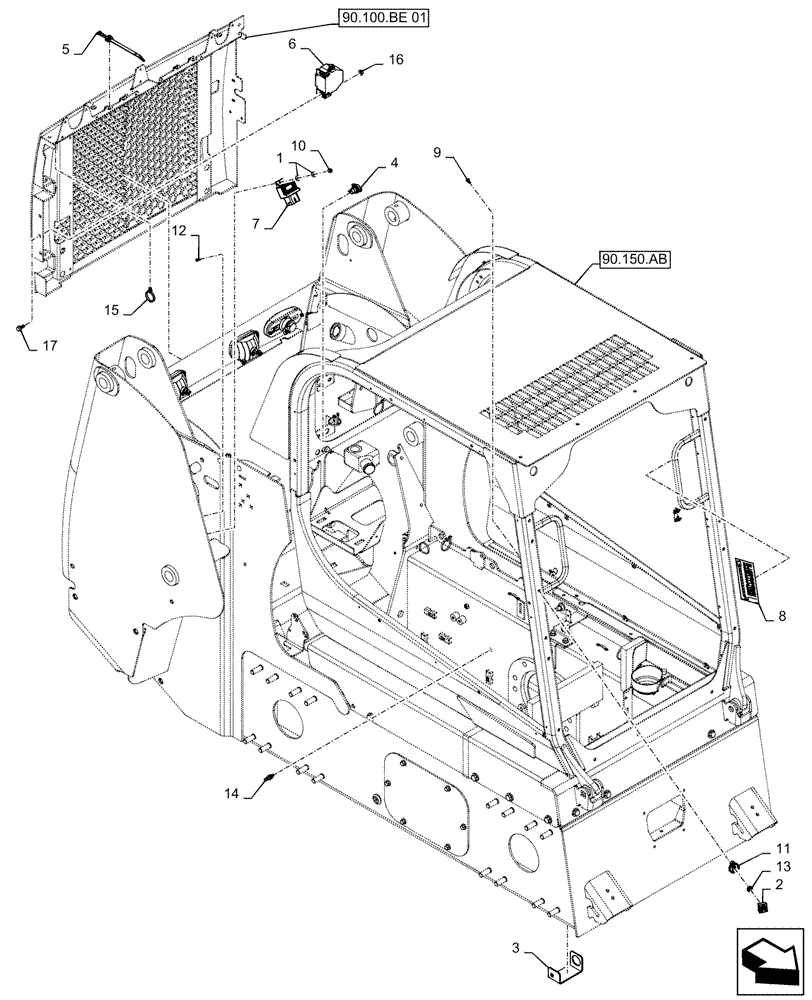 Схема запчастей Case TV380 - (55.408.BE) - COMMON INSTRUMENTS & ELECTRICAL (55) - ELECTRICAL SYSTEMS