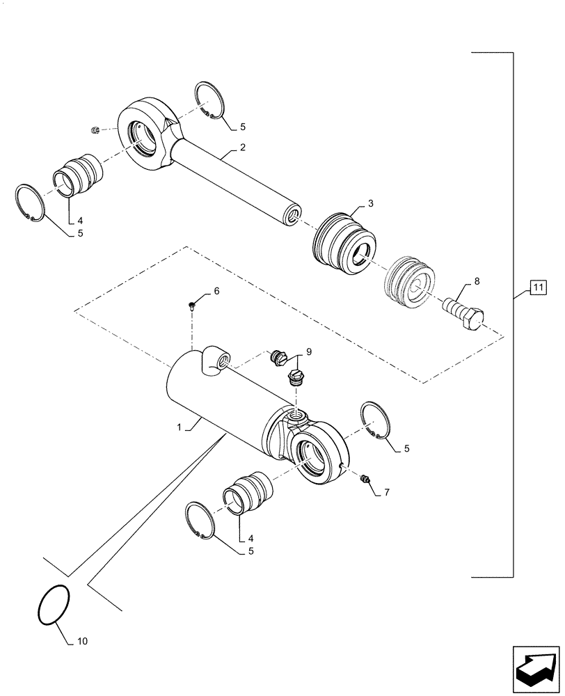 Схема запчастей Case 850M WT/LGP - (35.741.AD[03]) - CYLINDER TILT (35) - HYDRAULIC SYSTEMS