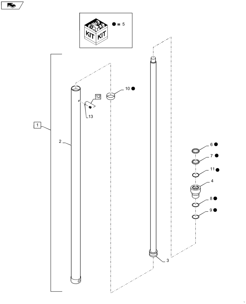 Схема запчастей Case 588H - (35.740.AE[08]) - 8000 LB, 22 FT, FREELIFT CYLINDER ASSY (35) - HYDRAULIC SYSTEMS