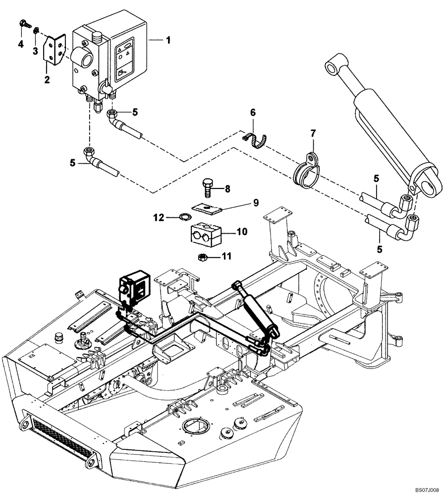 Схема запчастей Case 330B - (59A00000538[001]) - CAB TILT HYDRAULICS (87518121) (10) - Cab/Cowlings