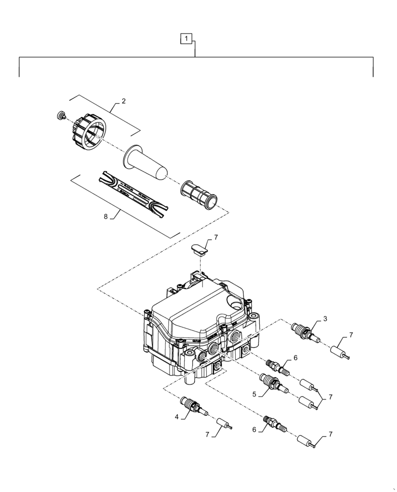 Схема запчастей Case 621F - (10.500.AC[01]) - DEF LINES ELECTRONIC CONTROL UNIT (10) - ENGINE