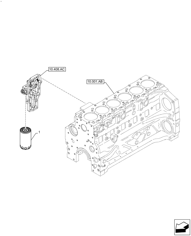 Схема запчастей Case F4DFE6132 B007 - (10.304.AE) - ENGINE OIL FILTER (10) - ENGINE