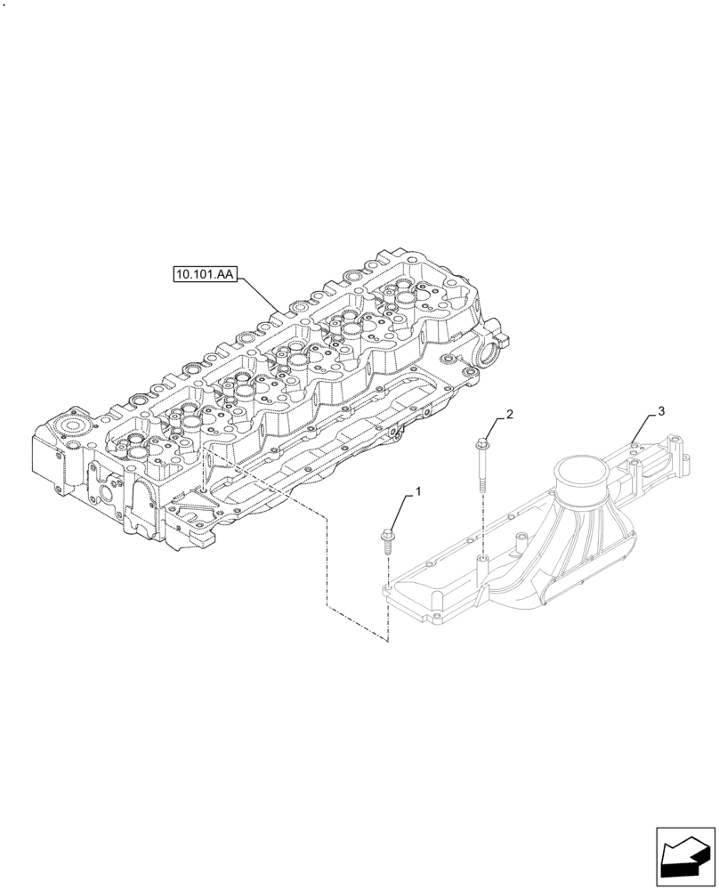 Схема запчастей Case F4DFE6132 B007 - (10.254.AM[01]) - MANIFOLD (10) - ENGINE