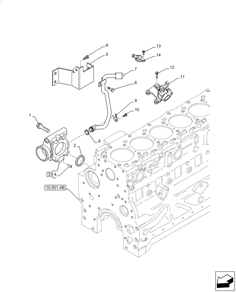 Схема запчастей Case F4DFE6132 B007 - (10.400.AP) - RADIATOR HOSE (10) - ENGINE