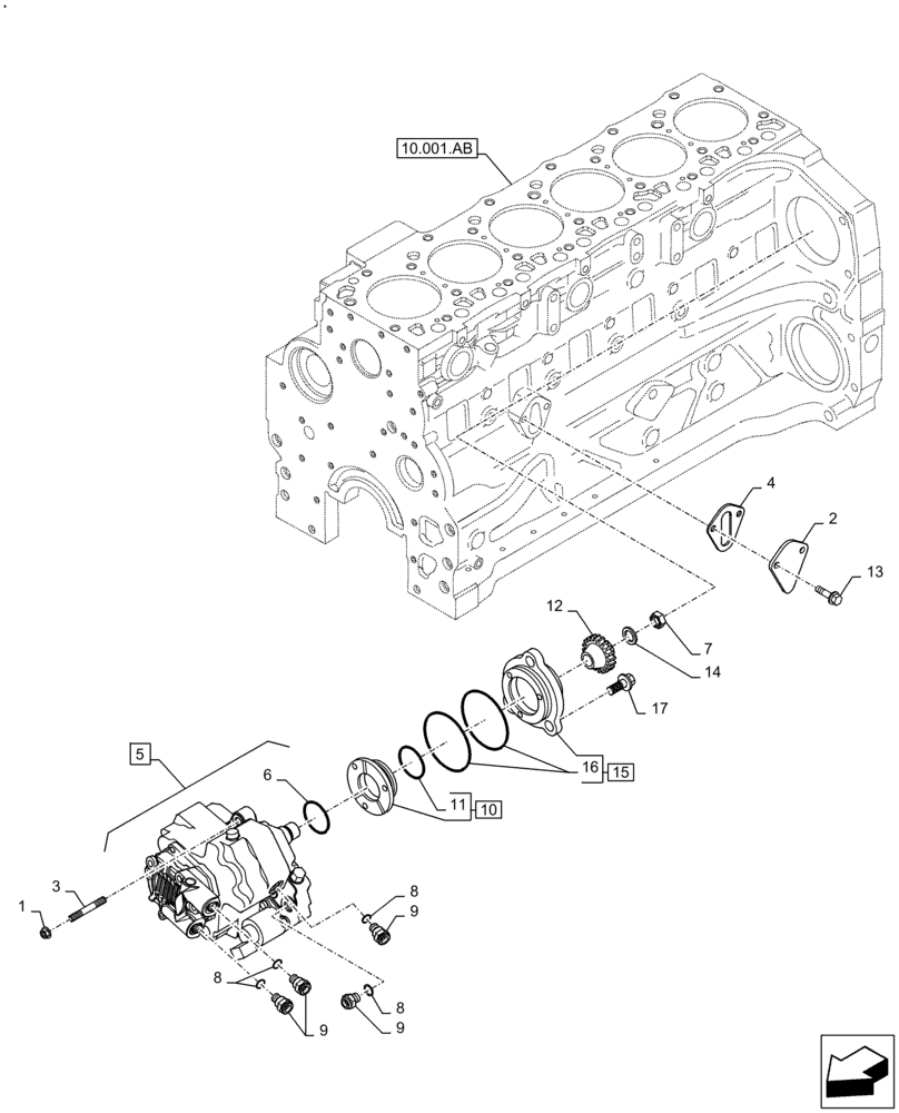 Схема запчастей Case F4DFE6132 B007 - (10.218.AQ) - FUEL INJECTION PUMP (10) - ENGINE