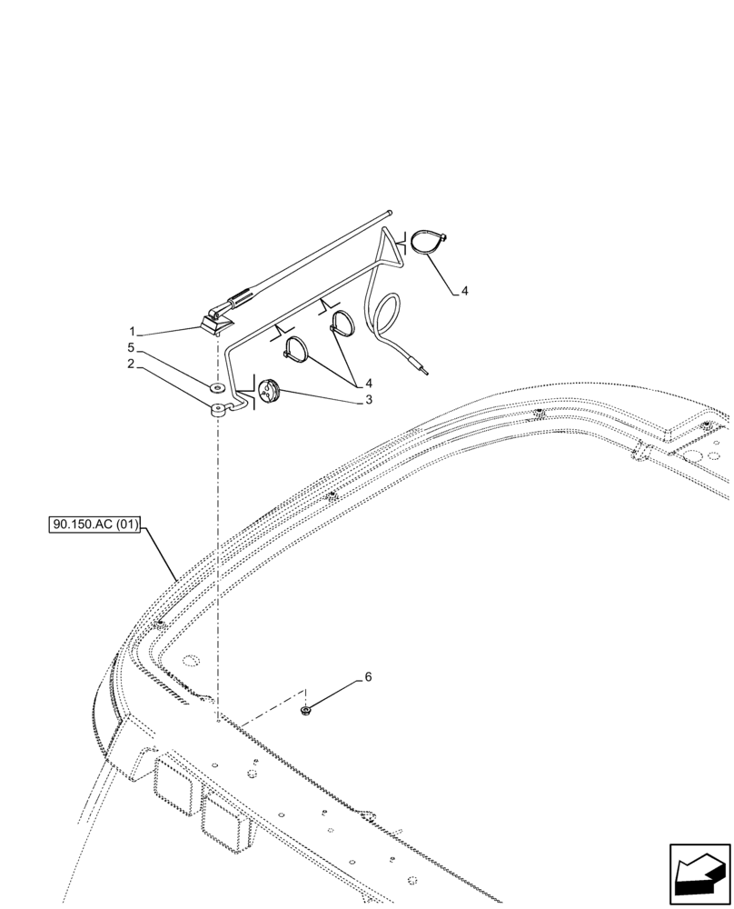 Схема запчастей Case 580SN WT - (55.512.AA[01]) - RADIO, ANTENNA (55) - ELECTRICAL SYSTEMS