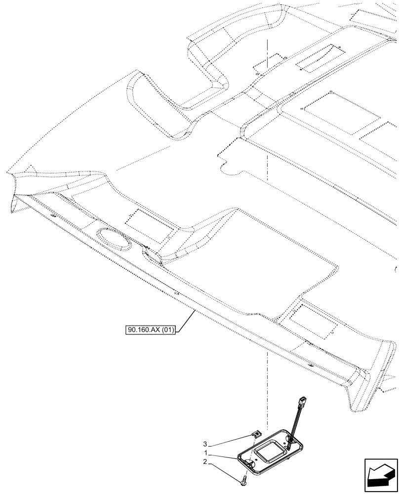 Схема запчастей Case 590SN - (55.514.AA[01]) - VAR - 442083 - CAB, INTERIOR LIGHT (55) - ELECTRICAL SYSTEMS