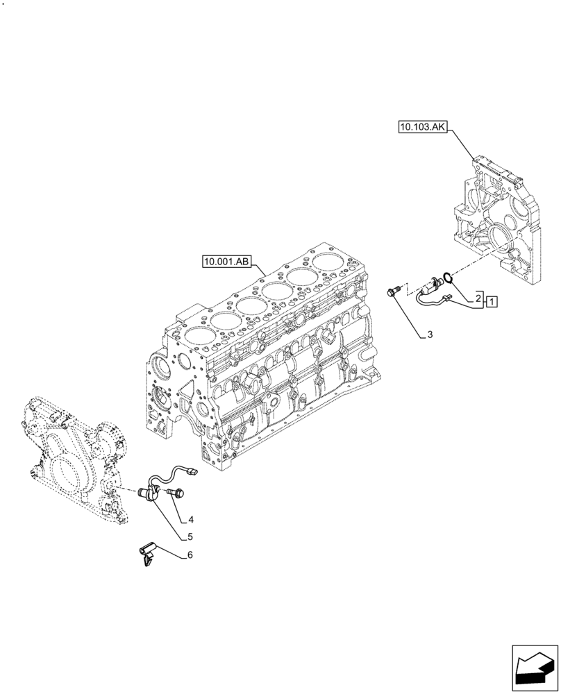 Схема запчастей Case F4DFE6132 B007 - (55.015.AC) - ENGINE SPEED/RPM SENSOR (55) - ELECTRICAL SYSTEMS