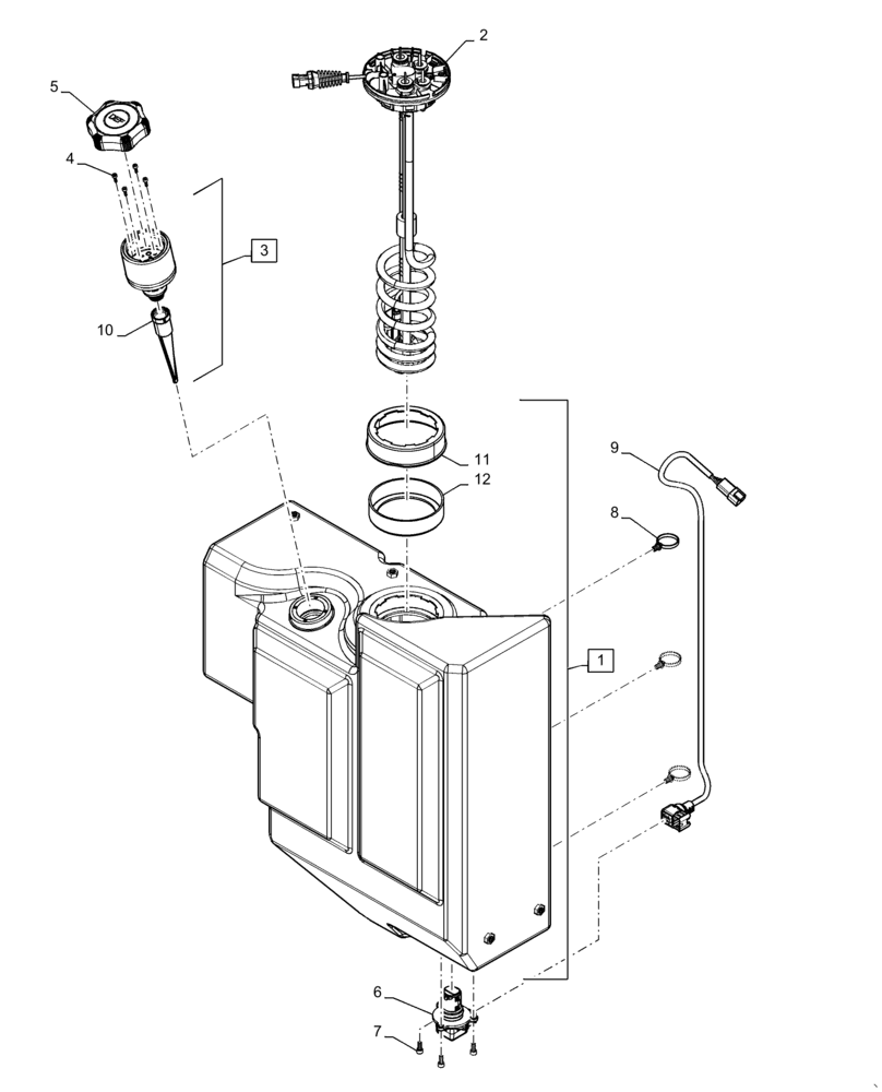 Схема запчастей Case 721F - (10.500.AA[02]) - DEF TANK ASSEMBLY (10) - ENGINE